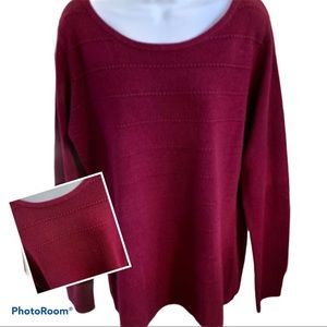 NWT Karen Scott Merlot color Sweater SzL